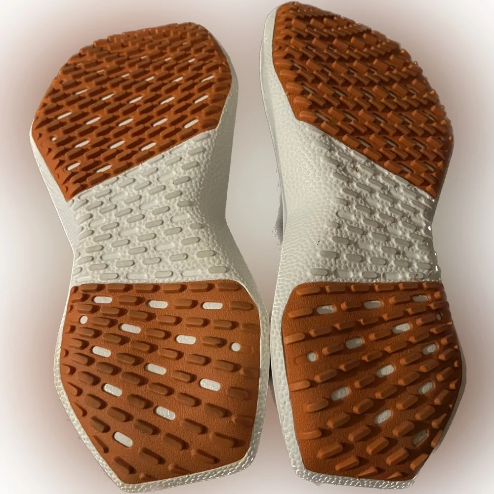 allbirds Women's Brown Knit Athletic Shoes with Orange Accents